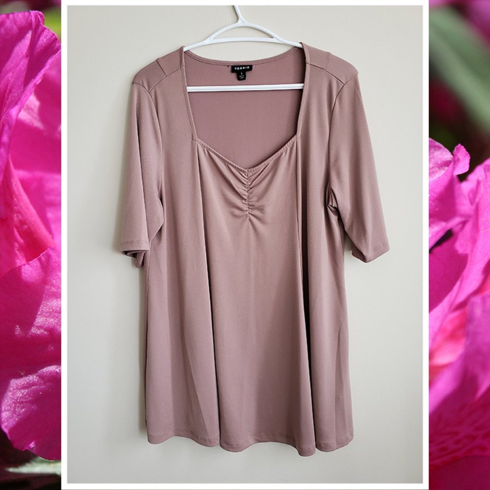 Torrid Beige Stretch Formal Top